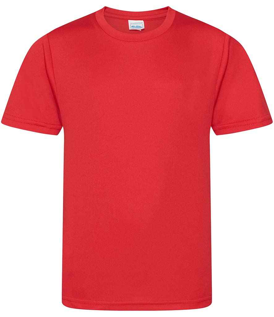 AWDis Kids Cool Smooth T-Shirt in Red by Just Cool — Custom branded clothing by Print Press, featuring premium embroidery produced in our specialist print lab in the UK.