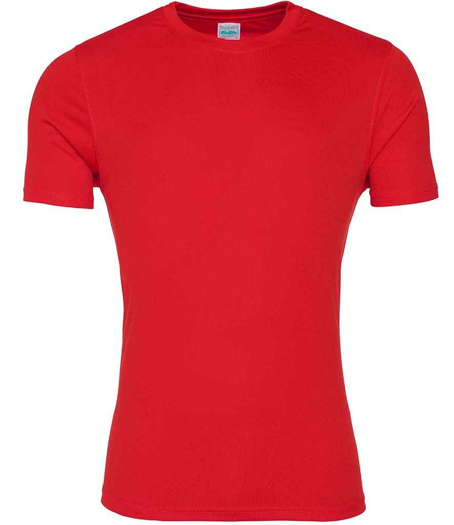 AWDis Cool Smooth T-Shirt in Fire Red by Just Cool — Custom branded clothing by Print Press, featuring premium embroidery produced in our specialist print lab in the UK.