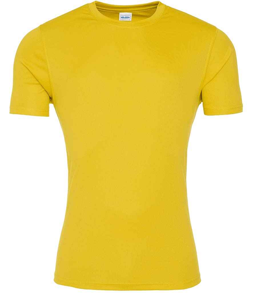 AWDis Cool Smooth T-Shirt in Sun Yellow by Just Cool — Custom branded clothing by Print Press, featuring premium embroidery produced in our specialist print lab in the UK.