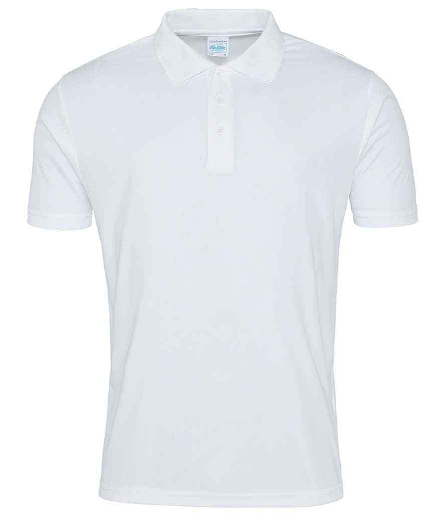 AWDis Cool Smooth Polo Shirt in Arctic White by Just Cool — Custom branded clothing by Print Press, featuring premium embroidery produced in our specialist print lab in the UK.