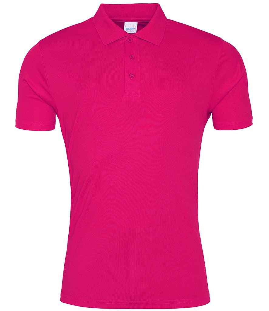 AWDis Cool Smooth Polo Shirt in Hot Pink by Just Cool — Custom branded clothing by Print Press, featuring premium embroidery produced in our specialist print lab in the UK.