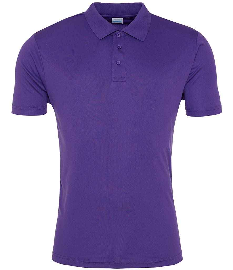 AWDis Cool Smooth Polo Shirt in Purple by Just Cool — Custom branded clothing by Print Press, featuring premium embroidery produced in our specialist print lab in the UK.