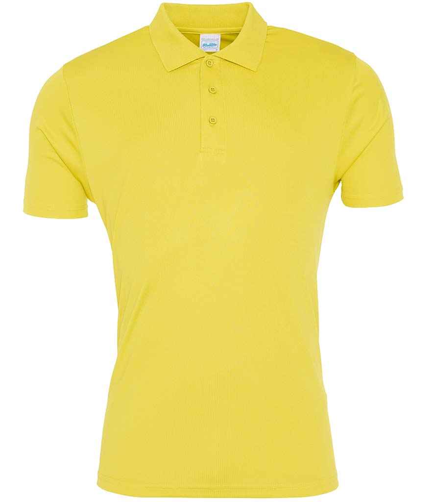 AWDis Cool Smooth Polo Shirt in Sun Yellow by Just Cool — Custom branded clothing by Print Press, featuring premium embroidery produced in our specialist print lab in the UK.