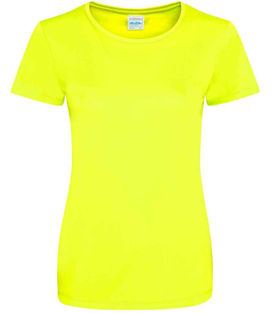 AWDis Ladies Cool Smooth T-Shirt in Electric Yellow by Just Cool — Custom branded clothing by Print Press, featuring premium embroidery produced in our specialist print lab in the UK.
