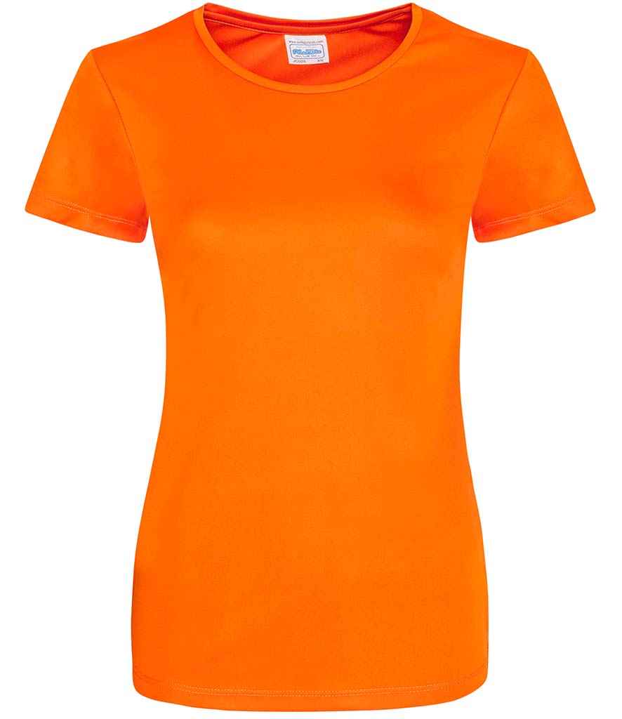 AWDis Ladies Cool Smooth T-Shirt in Electric Orange by Just Cool — Custom branded clothing by Print Press, featuring premium embroidery produced in our specialist print lab in the UK.