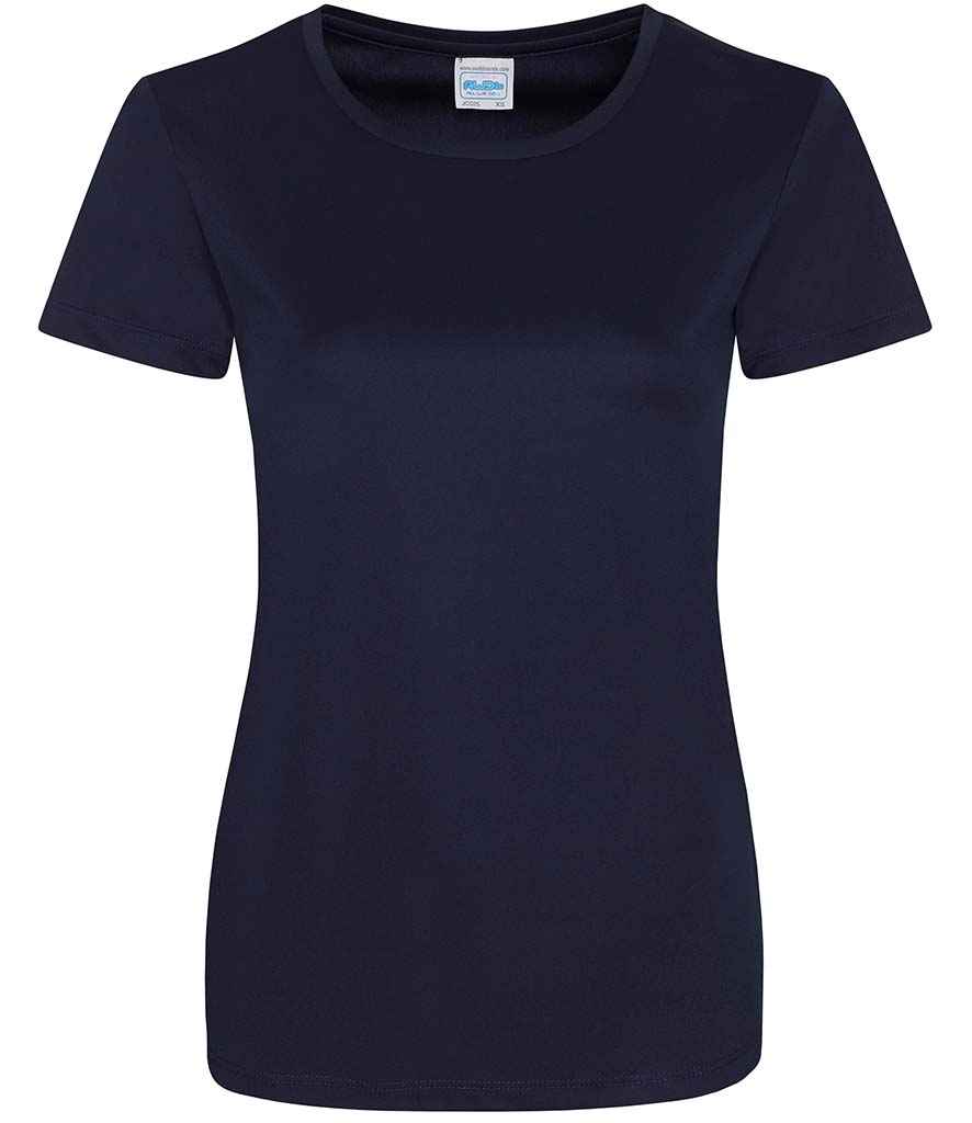 AWDis Ladies Cool Smooth T-Shirt in French Navy by Just Cool — Custom branded clothing by Print Press, featuring premium embroidery produced in our specialist print lab in the UK.