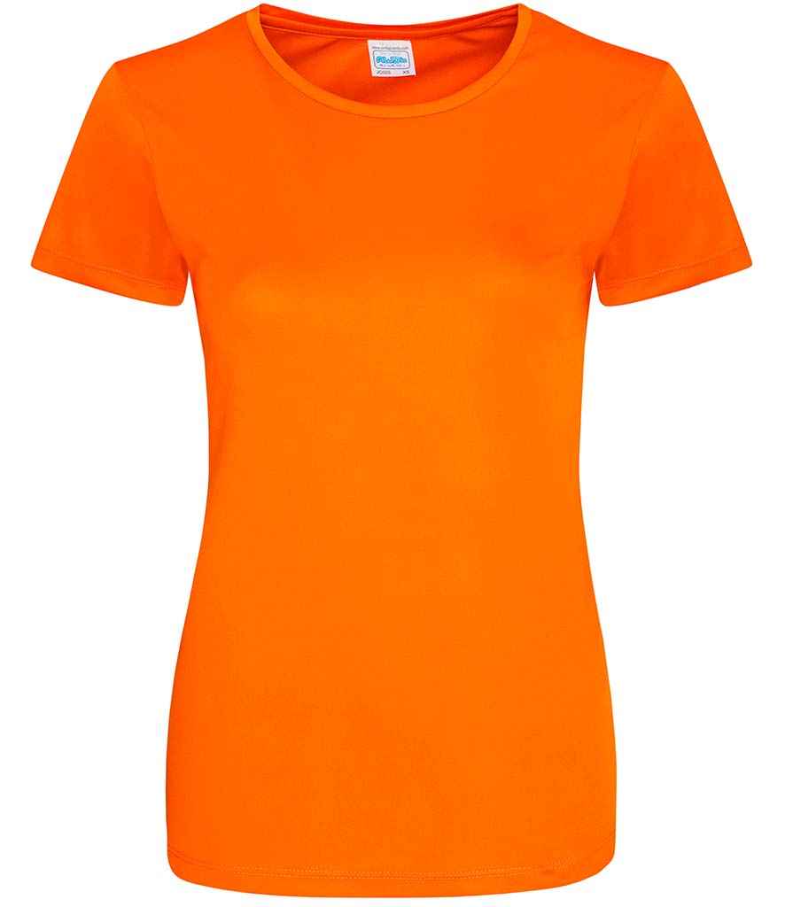 AWDis Ladies Cool Smooth T-Shirt in Orange Crush by Just Cool — Custom branded clothing by Print Press, featuring premium embroidery produced in our specialist print lab in the UK.