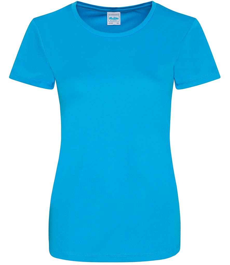 AWDis Ladies Cool Smooth T-Shirt in Sapphire Blue by Just Cool — Custom branded clothing by Print Press, featuring premium embroidery produced in our specialist print lab in the UK.