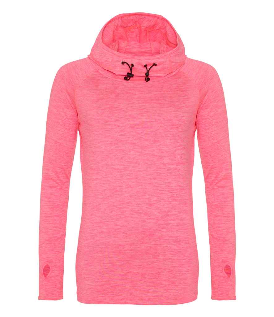 AWDis Ladies Cool Cowl Neck Top in Electric Pink Melange by Just Cool — Custom branded clothing by Print Press, featuring premium embroidery produced in our specialist print lab in the UK.