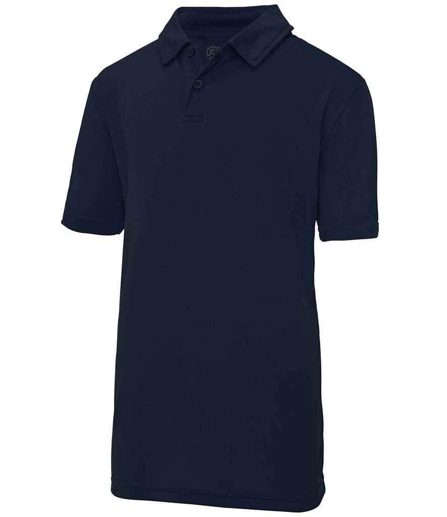 AWDis Kids Cool Polo Shirt in French Navy by Just Cool — Custom branded clothing by Print Press, featuring premium embroidery produced in our specialist print lab in the UK.