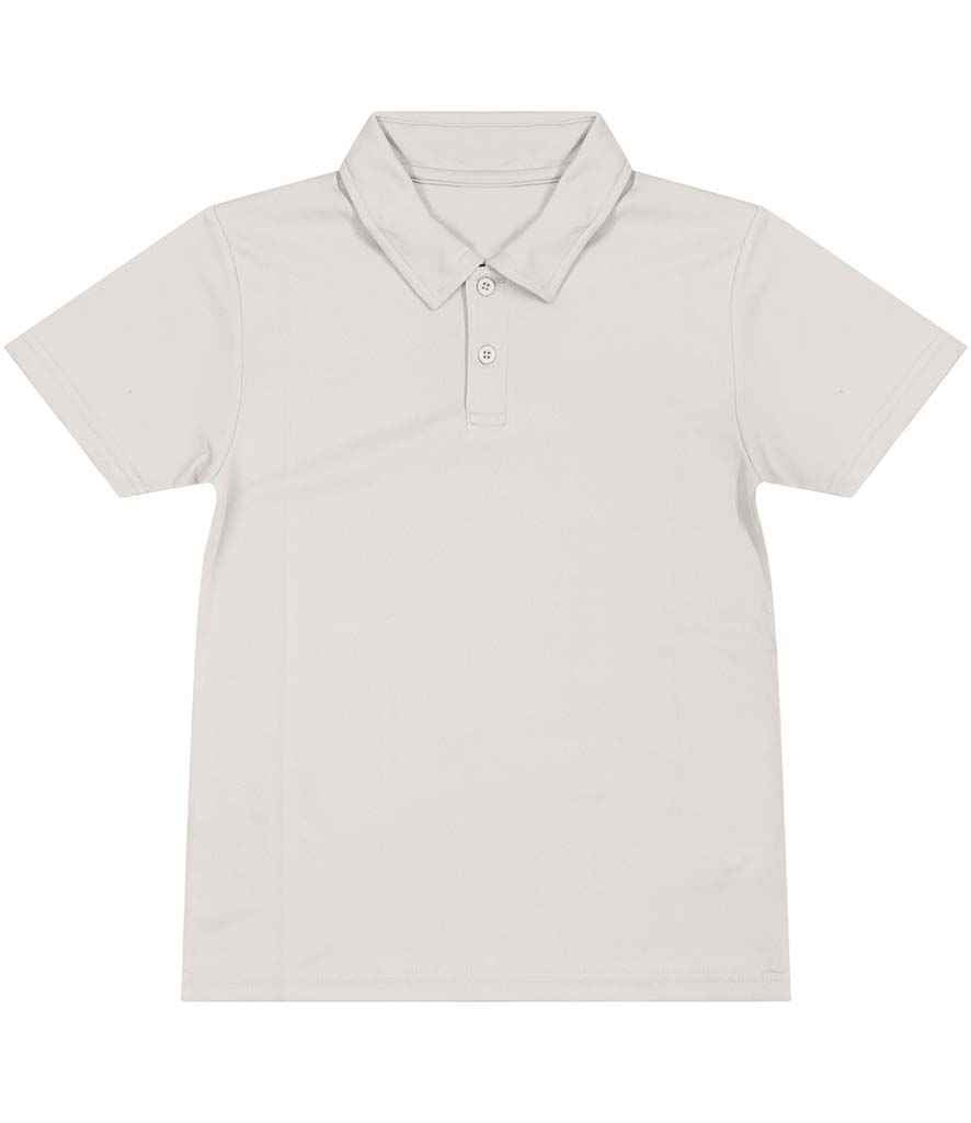 AWDis Kids Cool Polo Shirt in Heather Grey by Just Cool — Custom branded clothing by Print Press, featuring premium embroidery produced in our specialist print lab in the UK.