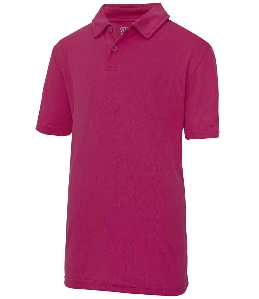 AWDis Kids Cool Polo Shirt in Hot Pink by Just Cool — Custom branded clothing by Print Press, featuring premium embroidery produced in our specialist print lab in the UK.