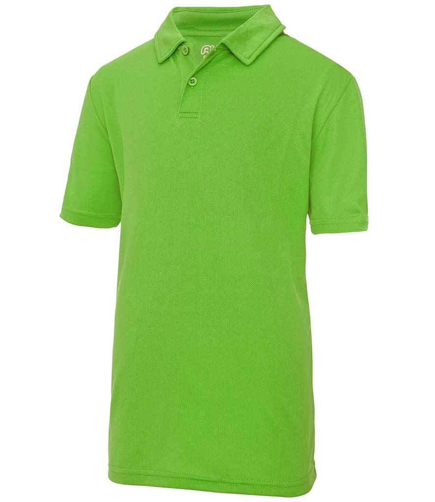 AWDis Kids Cool Polo Shirt in Lime Green by Just Cool — Custom branded clothing by Print Press, featuring premium embroidery produced in our specialist print lab in the UK.