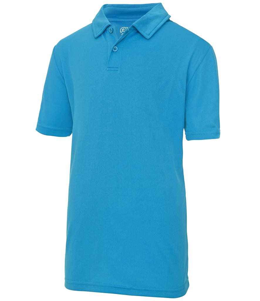AWDis Kids Cool Polo Shirt in Sapphire Blue by Just Cool — Custom branded clothing by Print Press, featuring premium embroidery produced in our specialist print lab in the UK.