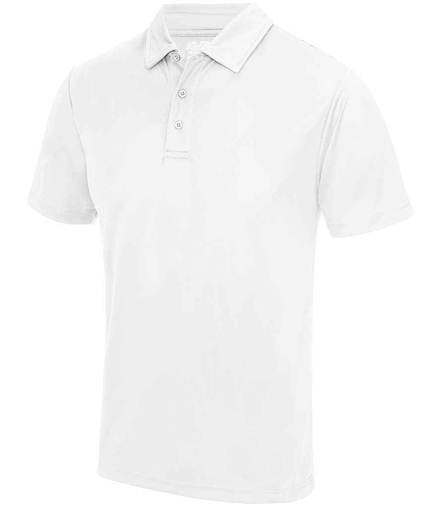 AWDis Cool Polo Shirt - (2nd Colours) in Arctic White by Just Cool — Custom branded clothing by Print Press, featuring premium embroidery produced in our specialist print lab in the UK.