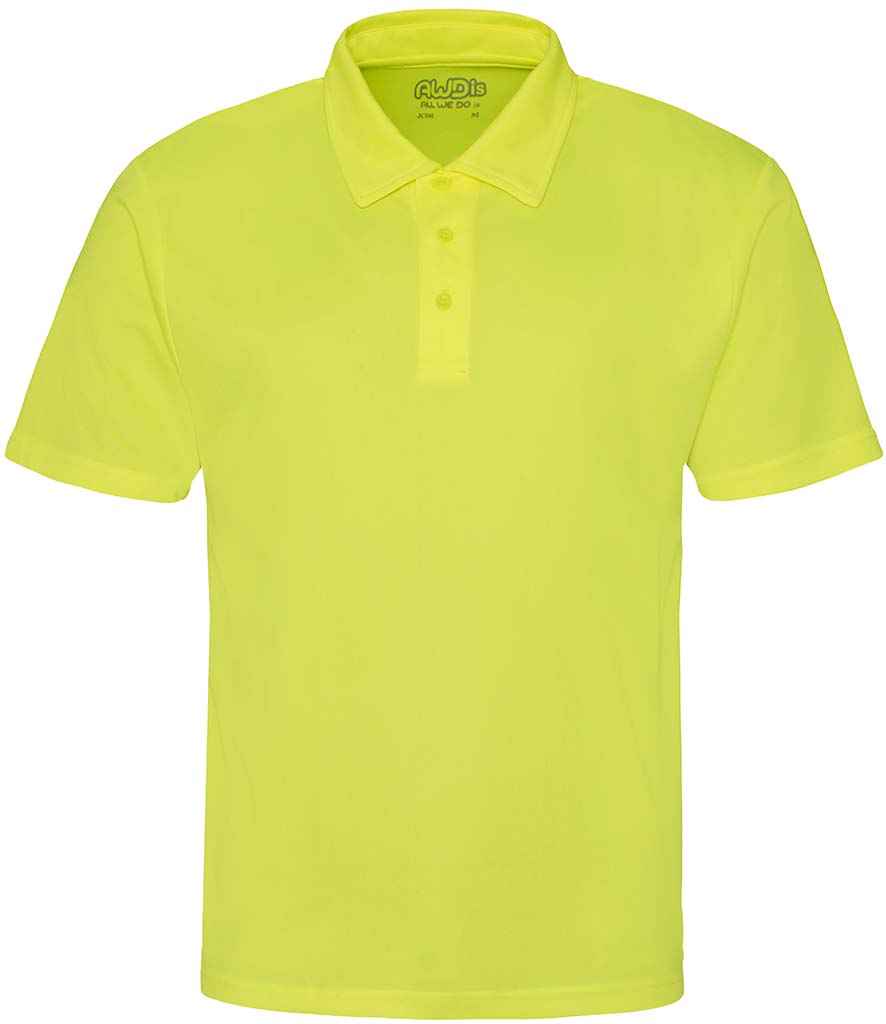 AWDis Cool Polo Shirt in Electric Yellow by Just Cool — Custom branded clothing by Print Press, featuring premium embroidery produced in our specialist print lab in the UK.