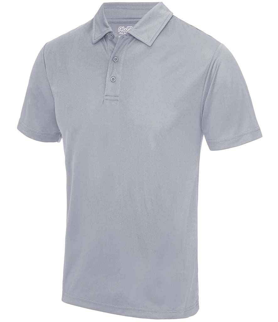 AWDis Cool Polo Shirt in Heather Grey by Just Cool — Custom branded clothing by Print Press, featuring premium embroidery produced in our specialist print lab in the UK.