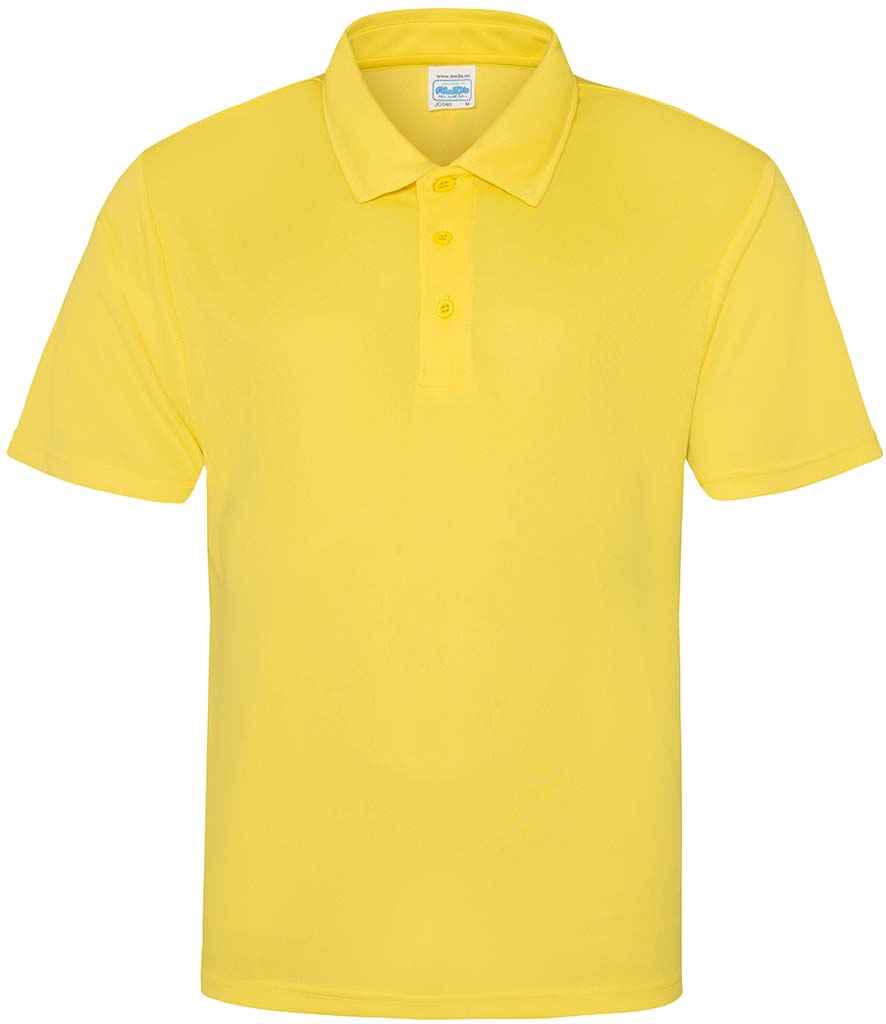 AWDis Cool Polo Shirt in Sun Yellow by Just Cool — Custom branded clothing by Print Press, featuring premium embroidery produced in our specialist print lab in the UK.