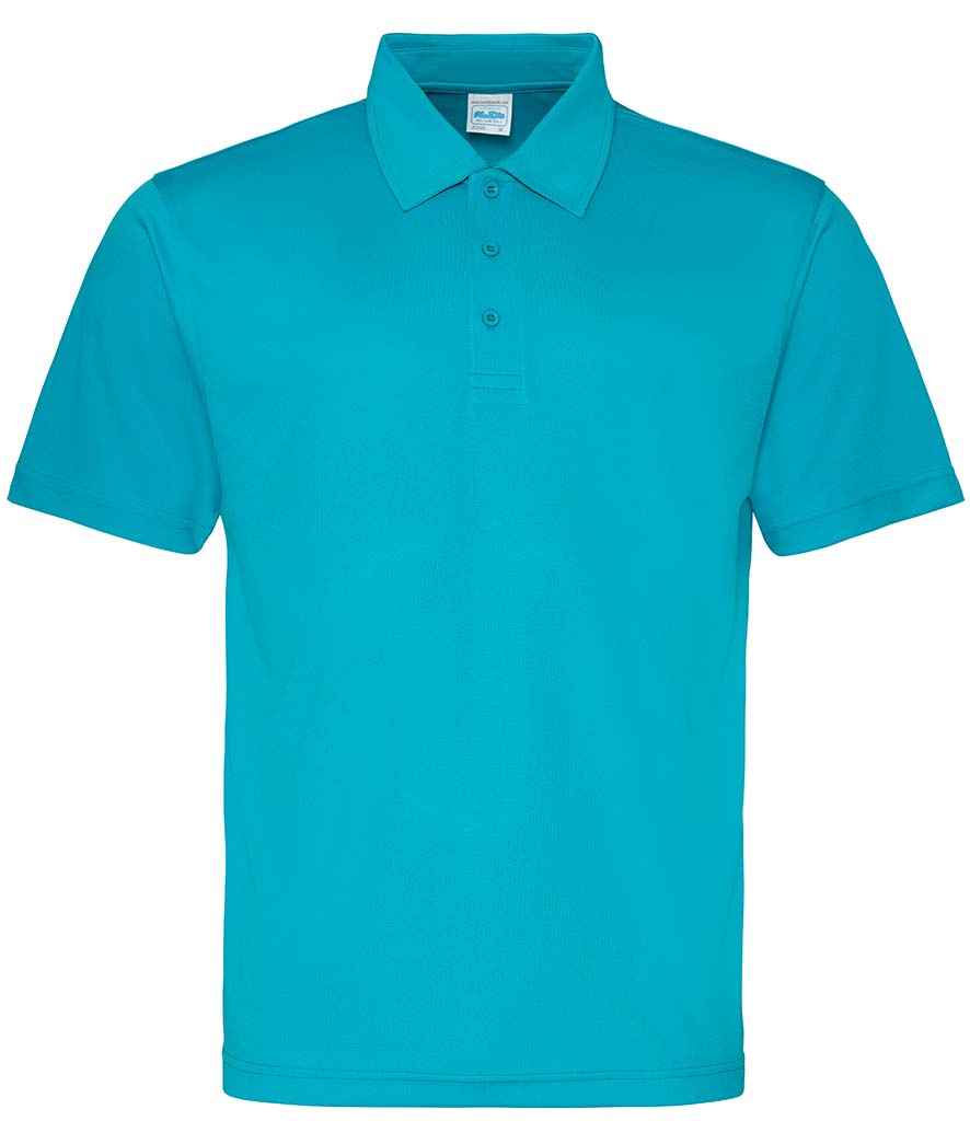 AWDis Cool Polo Shirt in Turquoise Blue by Just Cool — Custom branded clothing by Print Press, featuring premium embroidery produced in our specialist print lab in the UK.