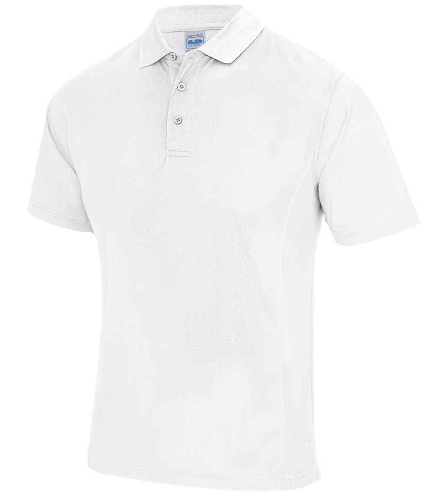 AWDis SuperCool Performance Polo Shirt in Arctic White by Just Cool — Custom branded clothing by Print Press, featuring premium embroidery produced in our specialist print lab in the UK.