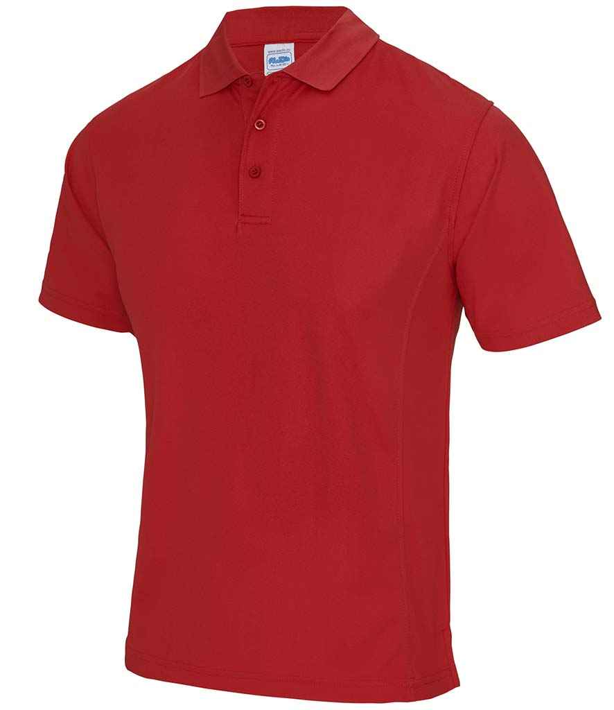 AWDis SuperCool Performance Polo Shirt in Fire Red by Just Cool — Custom branded clothing by Print Press, featuring premium embroidery produced in our specialist print lab in the UK.