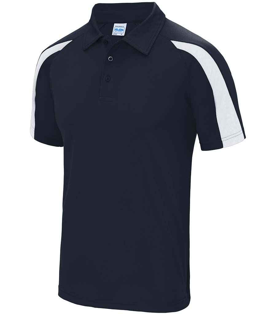 AWDis Cool Contrast Polo Shirt in French Navy Arctic White by Just Cool — Custom branded clothing by Print Press, featuring premium embroidery produced in our specialist print lab in the UK.