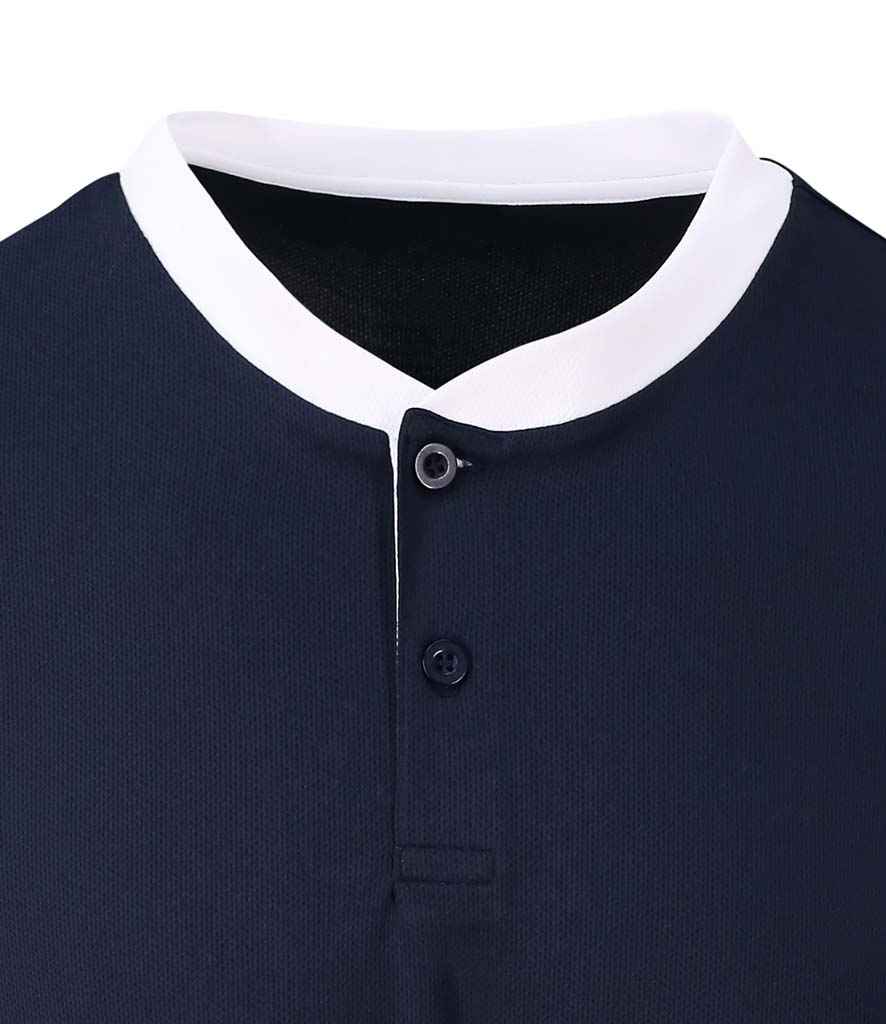 AWDis Cool Stand Collar Sports Polo Shirt in by Just Cool — Custom branded clothing by Print Press, featuring premium embroidery produced in our specialist print lab in the UK.