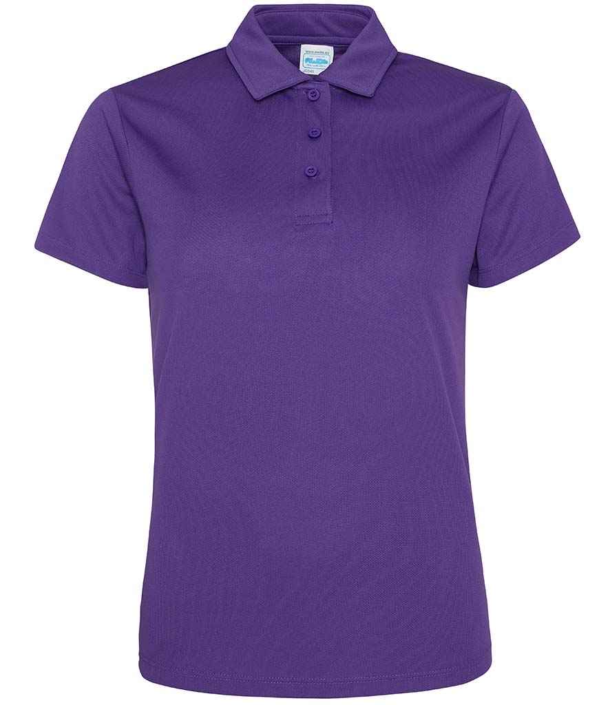 AWDis Ladies Cool Polo Shirt in Purple by Just Cool — Custom branded clothing by Print Press, featuring premium embroidery produced in our specialist print lab in the UK.