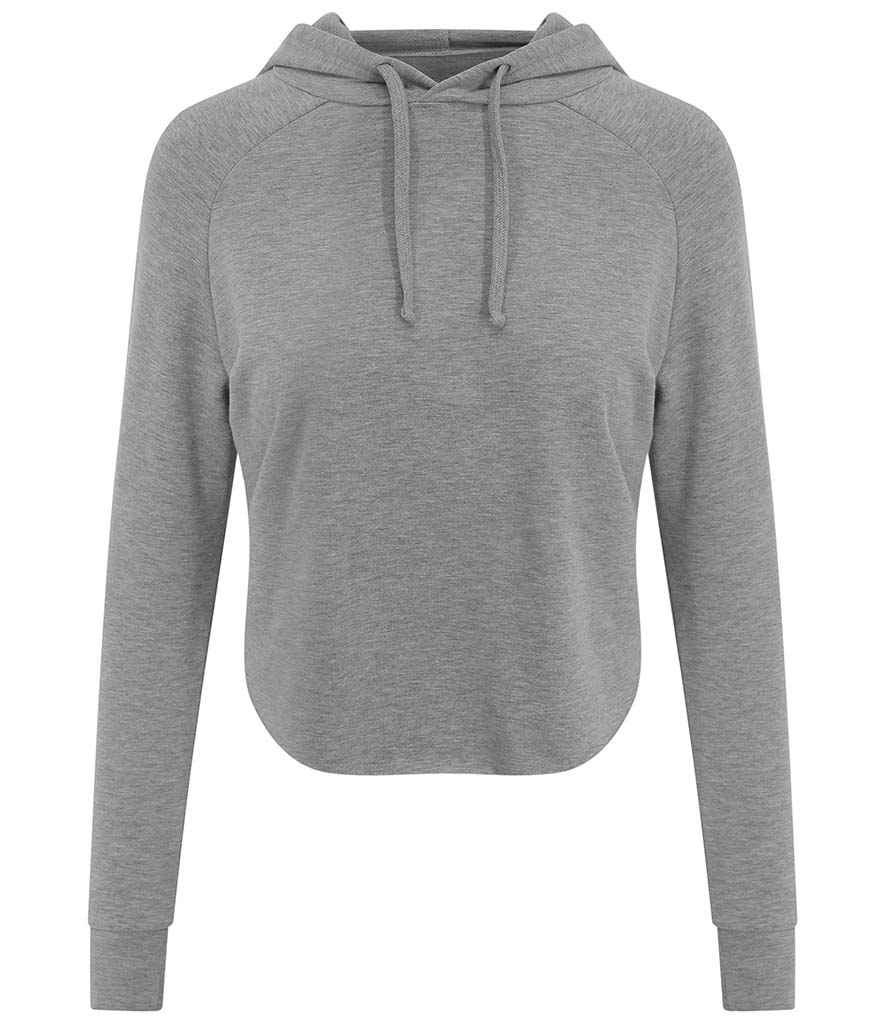 AWDis Ladies Cool Cross Back Cropped Hoodie in Sport Grey by Just Cool — Custom branded clothing by Print Press, featuring premium embroidery produced in our specialist print lab in the UK.