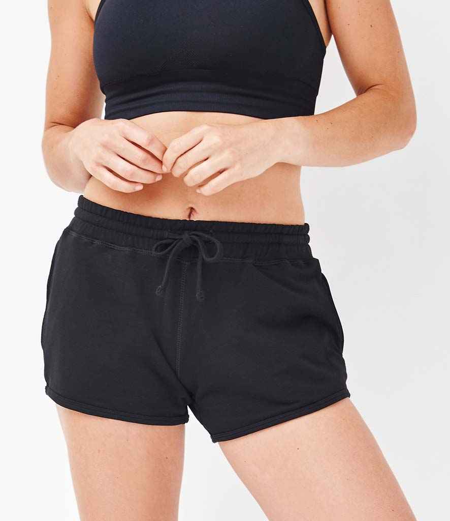 AWDis Ladies Cool Jog Shorts in Jet Black by Just Cool — Custom branded clothing by Print Press, featuring premium embroidery produced in our specialist print lab in the UK.