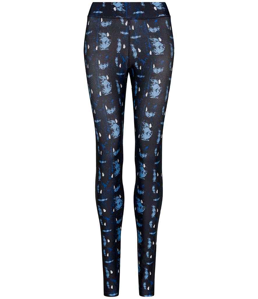 AWDis Ladies Cool Printed Leggings in Abstract Blue by Just Cool — Custom branded clothing by Print Press, featuring premium embroidery produced in our specialist print lab in the UK.