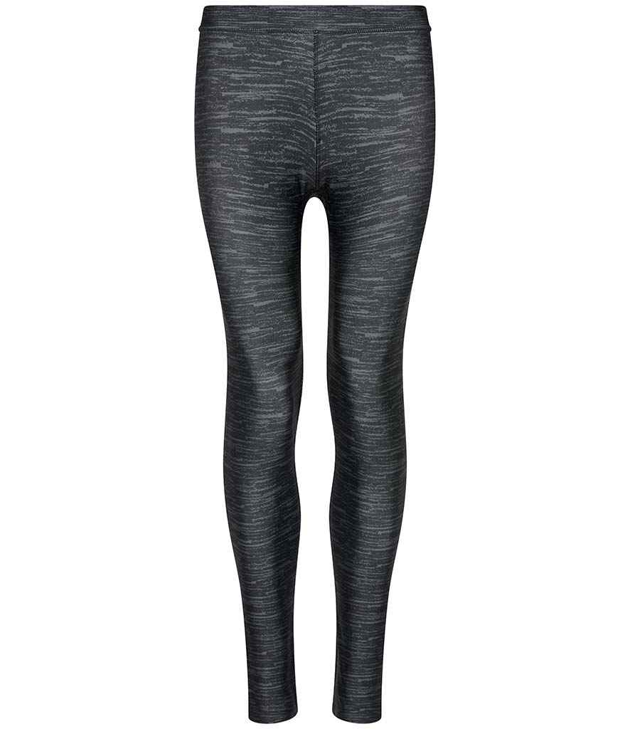 AWDis Ladies Cool Printed Leggings in Charcoal Static by Just Cool — Custom branded clothing by Print Press, featuring premium embroidery produced in our specialist print lab in the UK.
