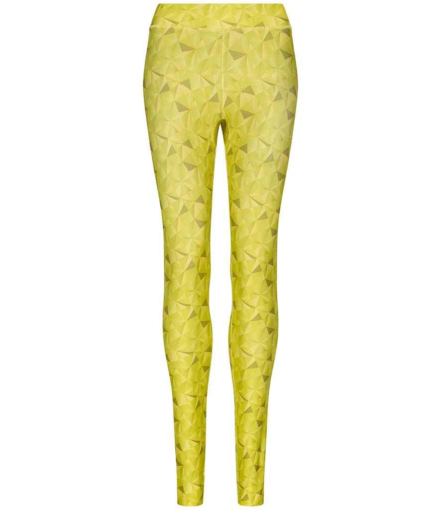 AWDis Ladies Cool Printed Leggings in Kaleidoscope Lime by Just Cool — Custom branded clothing by Print Press, featuring premium embroidery produced in our specialist print lab in the UK.
