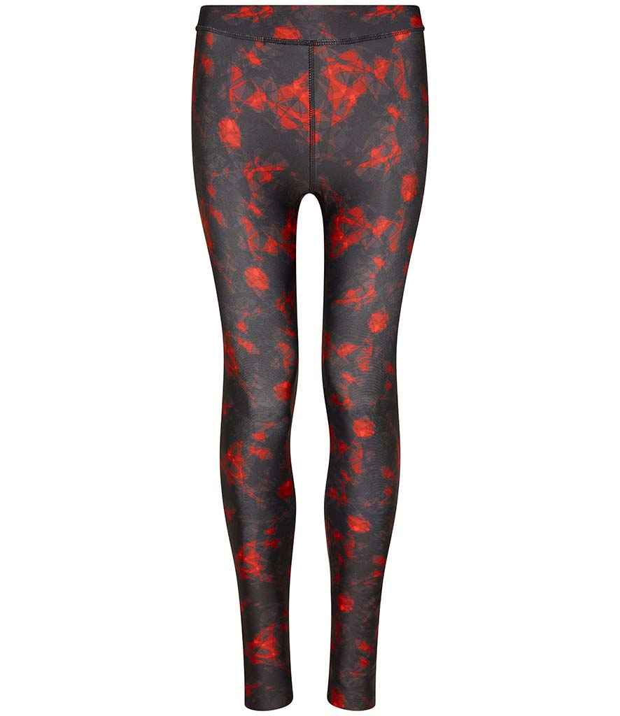 AWDis Ladies Cool Printed Leggings in Red Haze by Just Cool — Custom branded clothing by Print Press, featuring premium embroidery produced in our specialist print lab in the UK.