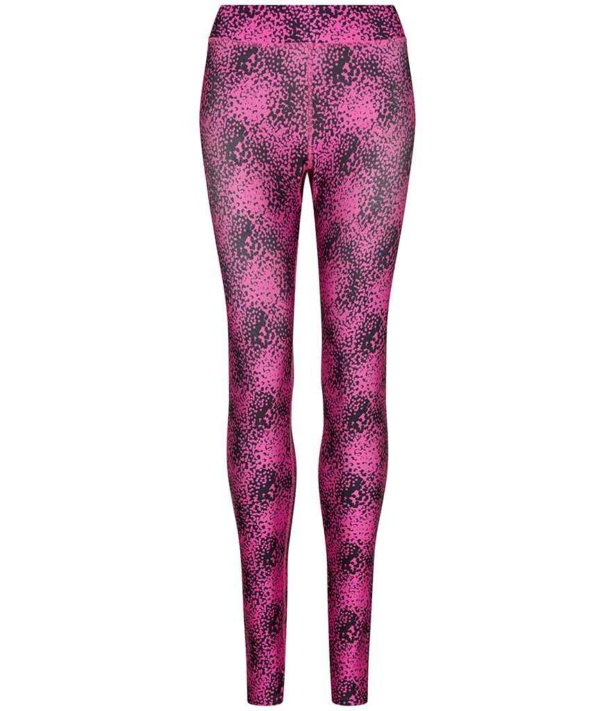 AWDis Ladies Cool Printed Leggings in Speckled Pink by Just Cool — Custom branded clothing by Print Press, featuring premium embroidery produced in our specialist print lab in the UK.