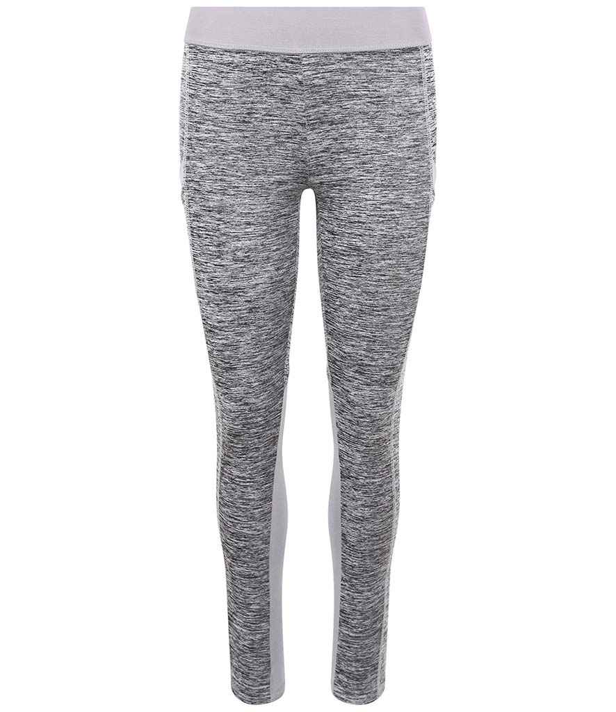 AWDis Ladies Cool Dynamic Leggings in Grey Melange Grey by Just Cool — Custom branded clothing by Print Press, featuring premium embroidery produced in our specialist print lab in the UK.