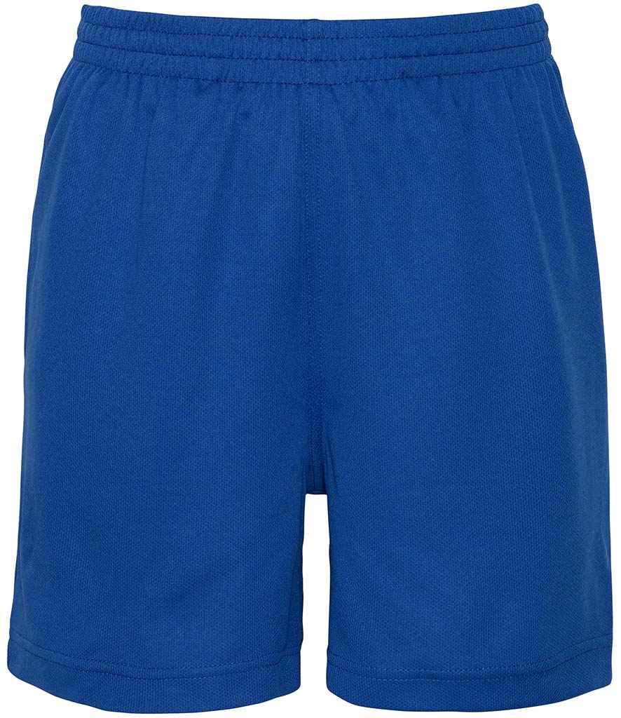 AWDis Kids Cool Shorts in Royal Blue by Just Cool — Custom branded clothing by Print Press, featuring premium embroidery produced in our specialist print lab in the UK.