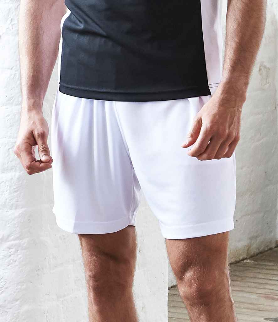 AWDis Cool Mesh Lined Shorts in Arctic White by Just Cool — Custom branded clothing by Print Press, featuring premium embroidery produced in our specialist print lab in the UK.