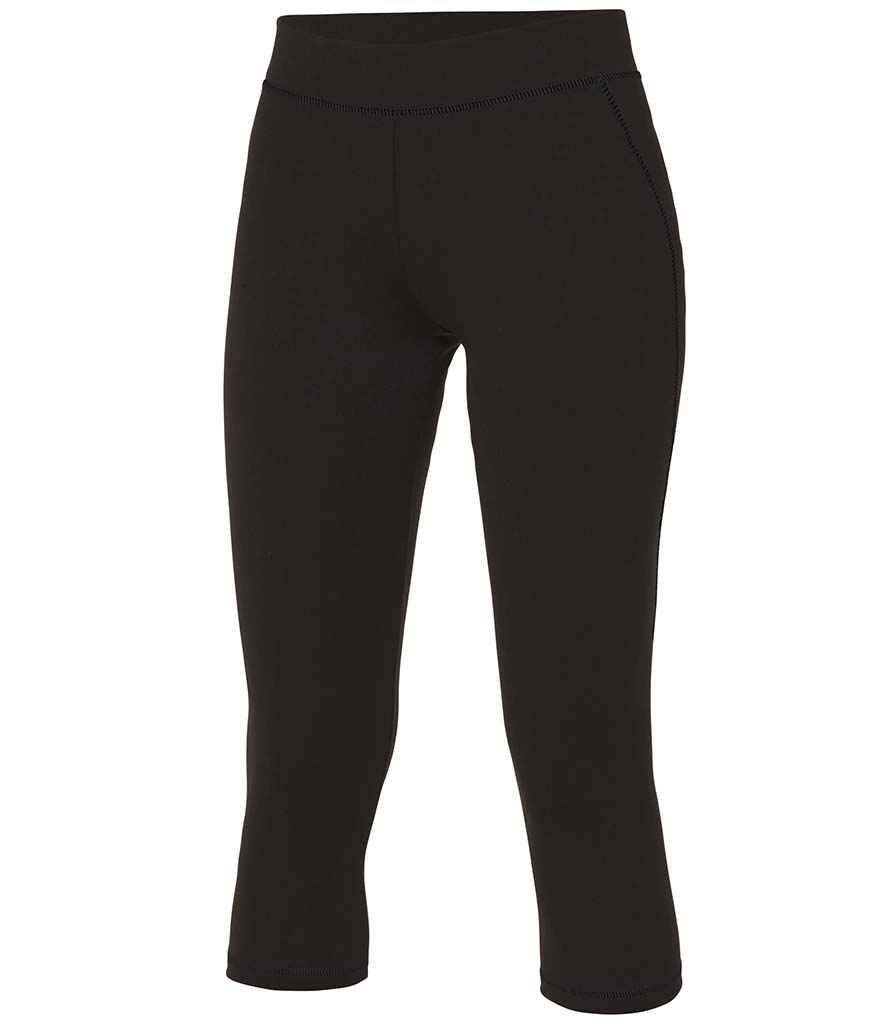 AWDis Ladies Cool Capris in Jet Black by Just Cool — Custom branded clothing by Print Press, featuring premium embroidery produced in our specialist print lab in the UK.