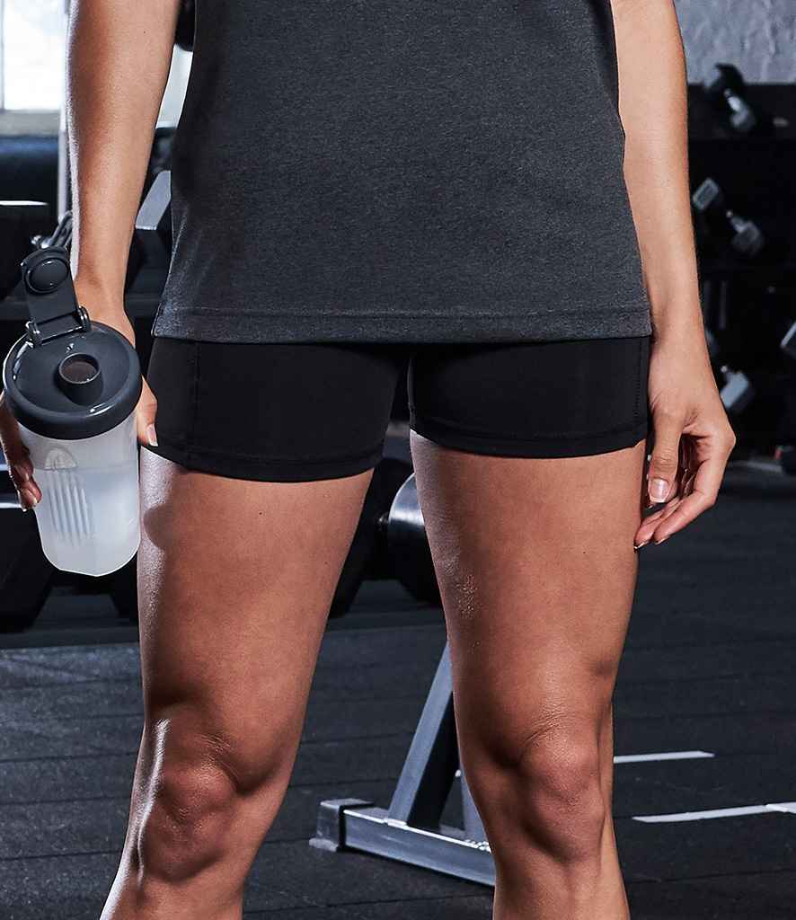 AWDis Ladies Cool Training Shorts in Jet Black by Just Cool — Custom branded clothing by Print Press, featuring premium embroidery produced in our specialist print lab in the UK.