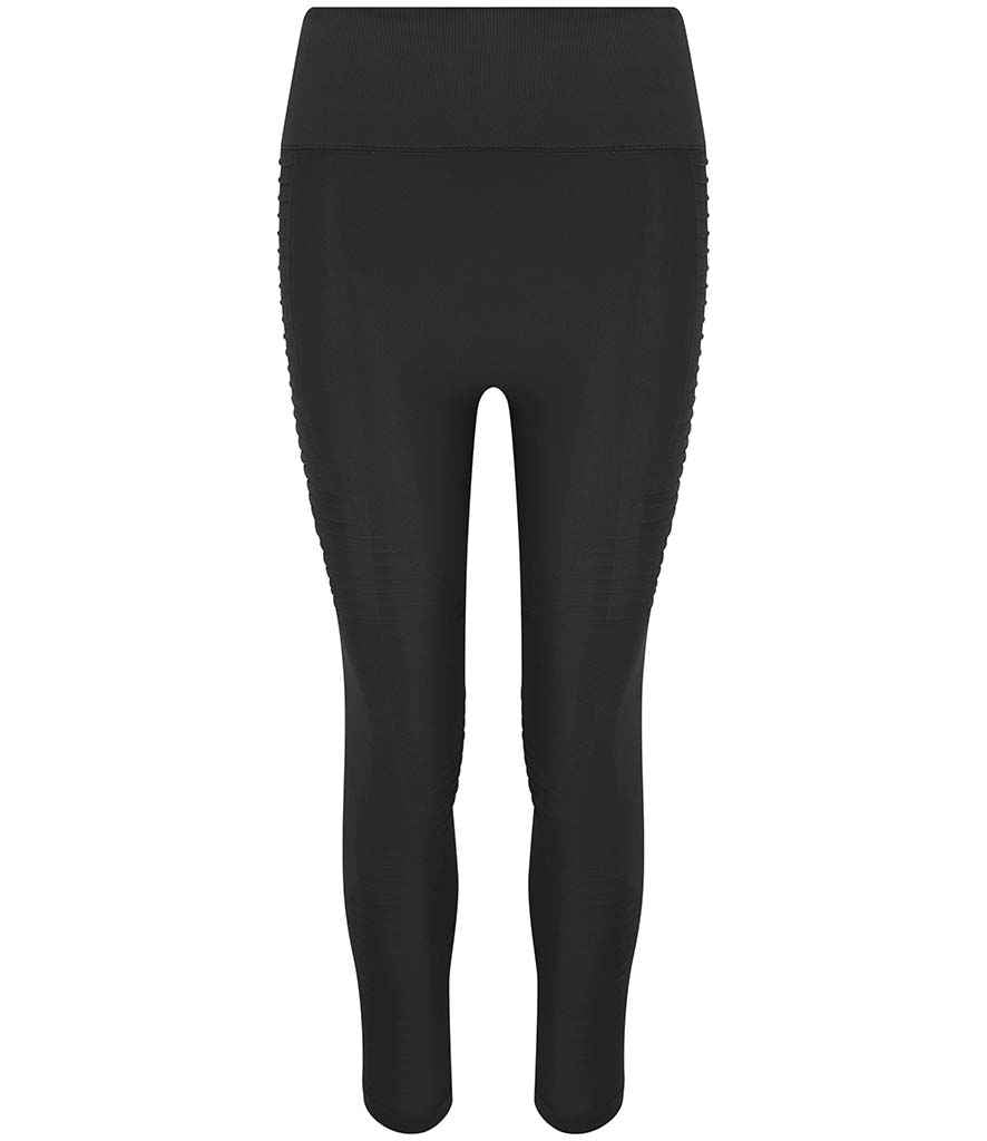 AWDis Ladies Cool Seamless Leggings in Jet Black by Just Cool — Custom branded clothing by Print Press, featuring premium embroidery produced in our specialist print lab in the UK.