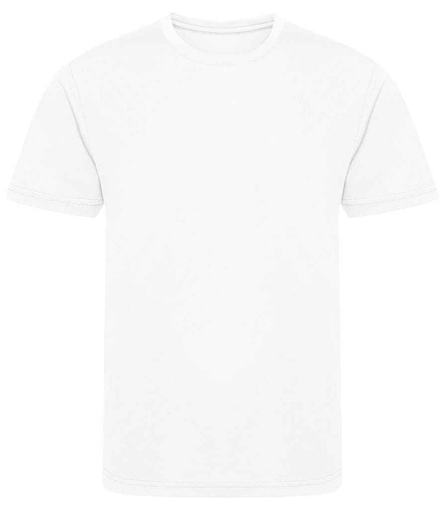 AWDis Kids Cool Recycled T-Shirt in Arctic White by Just Cool — Custom branded clothing by Print Press, featuring premium embroidery produced in our specialist print lab in the UK.