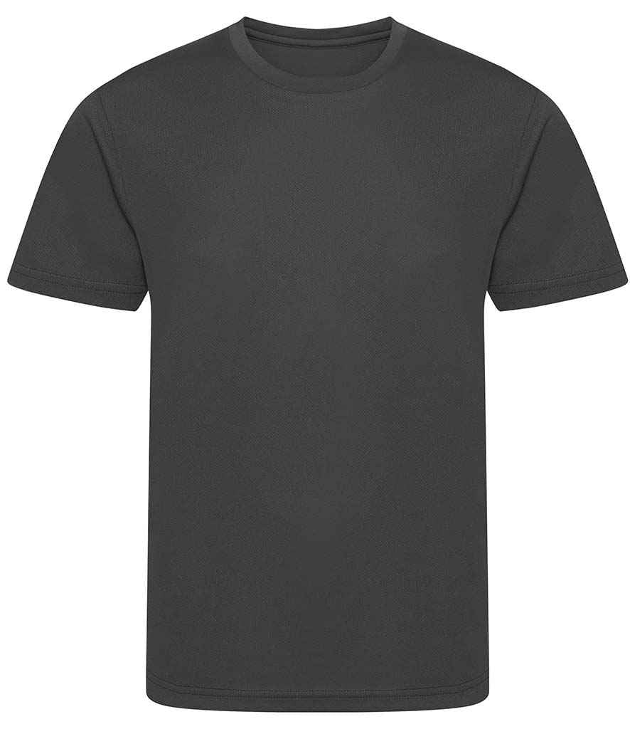 AWDis Kids Cool Recycled T-Shirt in Charcoal by Just Cool — Custom branded clothing by Print Press, featuring premium embroidery produced in our specialist print lab in the UK.