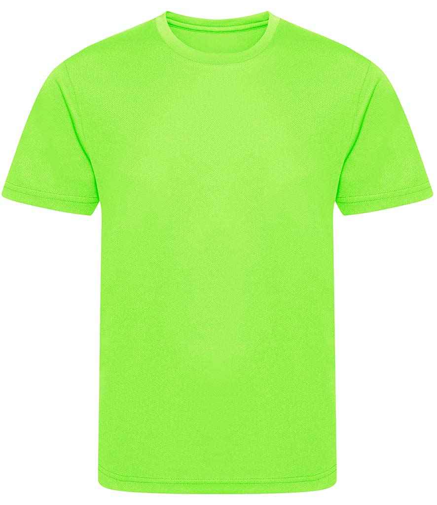AWDis Kids Cool Recycled T-Shirt in Electric Green by Just Cool — Custom branded clothing by Print Press, featuring premium embroidery produced in our specialist print lab in the UK.