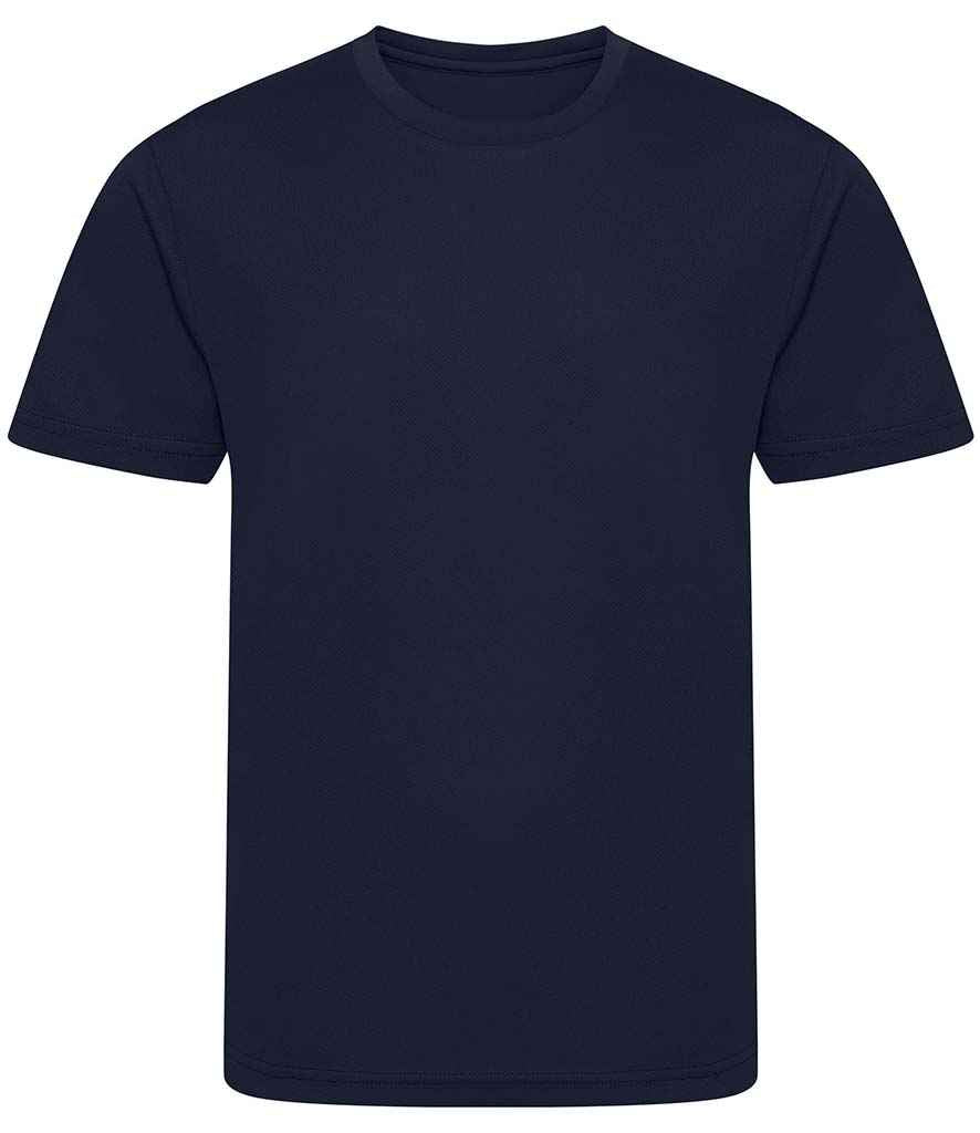 AWDis Kids Cool Recycled T-Shirt in French Navy by Just Cool — Custom branded clothing by Print Press, featuring premium embroidery produced in our specialist print lab in the UK.