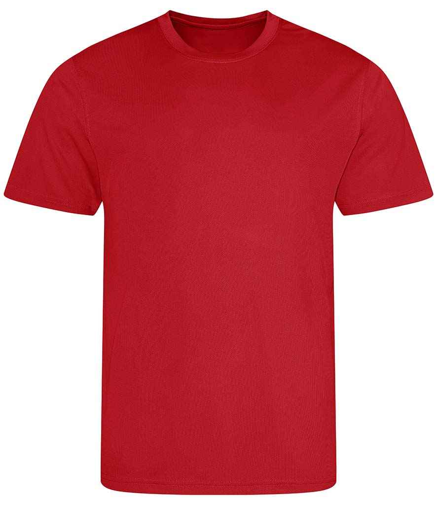 AWDis Cool Recycled T-Shirt in Fire Red by Just Cool — Custom branded clothing by Print Press, featuring premium embroidery produced in our specialist print lab in the UK.