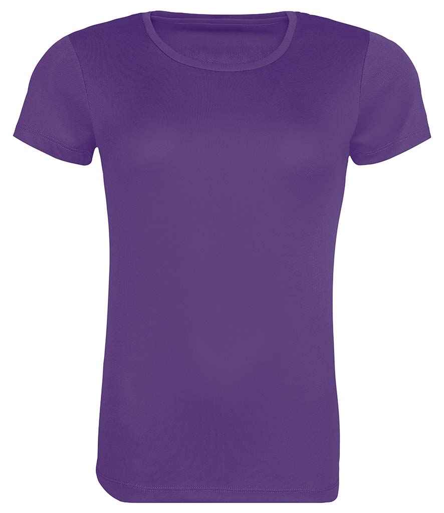 AWDis Ladies Cool Recycled T-Shirt in Purple by Just Cool — Custom branded clothing by Print Press, featuring premium embroidery produced in our specialist print lab in the UK.