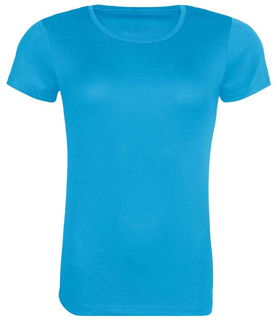 AWDis Ladies Cool Recycled T-Shirt in Sapphire Blue by Just Cool — Custom branded clothing by Print Press, featuring premium embroidery produced in our specialist print lab in the UK.