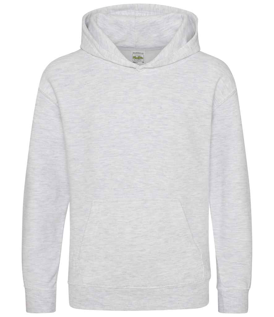 AWDis Kids Hoodie - (2nd Colours) in Ash by Just Hoods — Custom branded clothing by Print Press, featuring premium embroidery produced in our specialist print lab in the UK.