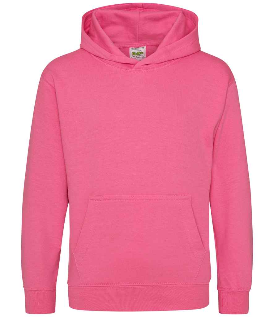 AWDis Kids Hoodie - (2nd Colours) in Candyfloss Pink by Just Hoods — Custom branded clothing by Print Press, featuring premium embroidery produced in our specialist print lab in the UK.